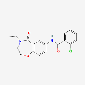 2-chloro-N-(4-ethyl-5-oxo-2,3,4,5-tetrahydrobenzo[f][1,4]oxazepin-7-yl)benzamide