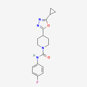 4-(5-cyclopropyl-1,3,4-oxadiazol-2-yl)-N-(4-fluorophenyl)piperidine-1-carboxamide