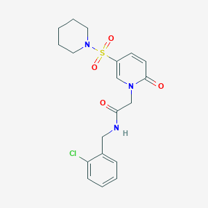 molecular formula C19H22ClN3O4S B2843121 N-[(2-chlorophenyl)methyl]-2-[2-oxo-5-(piperidine-1-sulfonyl)-1,2-dihydropyridin-1-yl]acetamide CAS No. 1251557-36-4