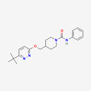 molecular formula C21H28N4O2 B2843129 4-{[(6-tert-butylpyridazin-3-yl)oxy]methyl}-N-phenylpiperidine-1-carboxamide CAS No. 2380033-26-9