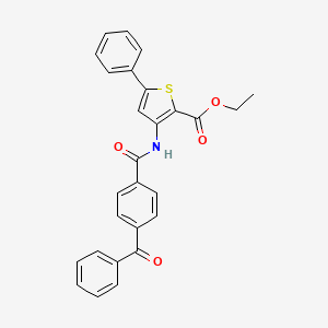 molecular formula C27H21NO4S B2843147 Ethyl 3-(4-benzoylbenzamido)-5-phenylthiophene-2-carboxylate CAS No. 391867-54-2