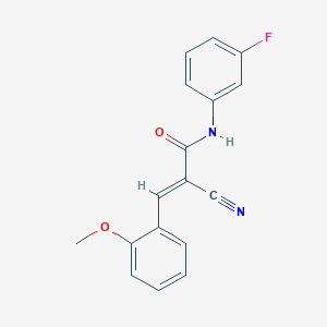 molecular formula C17H13FN2O2 B2843181 (2E)-2-CYANO-N-(3-FLUOROPHENYL)-3-(2-METHOXYPHENYL)PROP-2-ENAMIDE CAS No. 312633-55-9