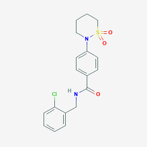 molecular formula C18H19ClN2O3S B2843183 N-[(2-chlorophenyl)methyl]-4-(1,1-dioxo-1lambda6,2-thiazinan-2-yl)benzamide CAS No. 899756-81-1