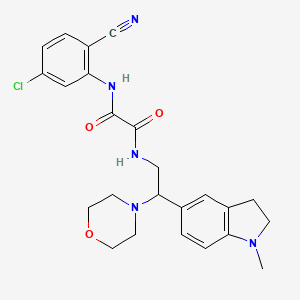 molecular formula C24H26ClN5O3 B2843190 N1-(5-chloro-2-cyanophenyl)-N2-(2-(1-methylindolin-5-yl)-2-morpholinoethyl)oxalamide CAS No. 921924-44-9