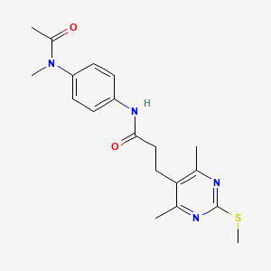 B2843196 3-[4,6-dimethyl-2-(methylsulfanyl)pyrimidin-5-yl]-N-[4-(N-methylacetamido)phenyl]propanamide CAS No. 1252387-78-2