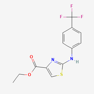 molecular formula C13H11F3N2O2S B2843205 Ethyl 2-[4-(trifluoromethyl)anilino]-1,3-thiazole-4-carboxylate CAS No. 860783-84-2
