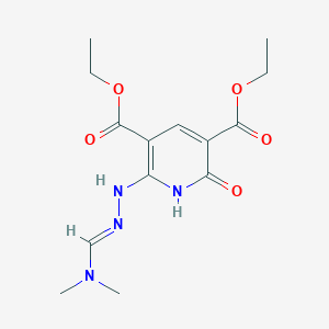 molecular formula C14H20N4O5 B2843217 diethyl 6-{2-[(dimethylamino)methylene]hydrazino}-2-oxo-1,2-dihydro-3,5-pyridinedicarboxylate CAS No. 321432-01-3
