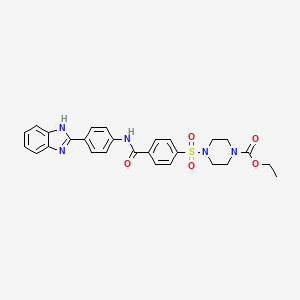 molecular formula C27H27N5O5S B2843275 ETHYL 4-(4-{[4-(1H-1,3-BENZODIAZOL-2-YL)PHENYL]CARBAMOYL}BENZENESULFONYL)PIPERAZINE-1-CARBOXYLATE CAS No. 398999-31-0