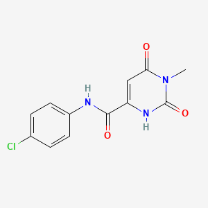 molecular formula C12H10ClN3O3 B2843281 N-(4-chlorophenyl)-6-hydroxy-1-methyl-2-oxo-1,2-dihydro-4-pyrimidinecarboxamide CAS No. 338774-74-6