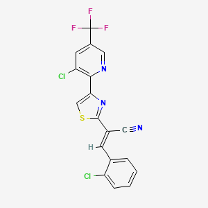 (E)-3-(2-chlorophenyl)-2-{4-[3-chloro-5-(trifluoromethyl)-2-pyridinyl]-1,3-thiazol-2-yl}-2-propenenitrile