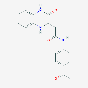 molecular formula C18H17N3O3 B2843293 N-(4-acetylphenyl)-2-(3-oxo-1,2,3,4-tetrahydroquinoxalin-2-yl)acetamide CAS No. 1009727-00-7