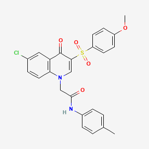 molecular formula C25H21ClN2O5S B2843297 2-[6-chloro-3-(4-methoxybenzenesulfonyl)-4-oxo-1,4-dihydroquinolin-1-yl]-N-(4-methylphenyl)acetamide CAS No. 866813-64-1