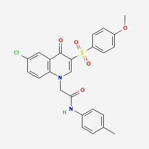 2-[6-chloro-3-(4-methoxyphenyl)sulfonyl-4-oxoquinolin-1-yl]-N-(4-methylphenyl)acetamide