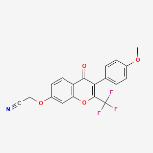 2-((3-(4-methoxyphenyl)-4-oxo-2-(trifluoromethyl)-4H-chromen-7-yl)oxy)acetonitrile