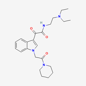 molecular formula C23H32N4O3 B2843300 N-(2-(diethylamino)ethyl)-2-oxo-2-(1-(2-oxo-2-(piperidin-1-yl)ethyl)-1H-indol-3-yl)acetamide CAS No. 872861-08-0
