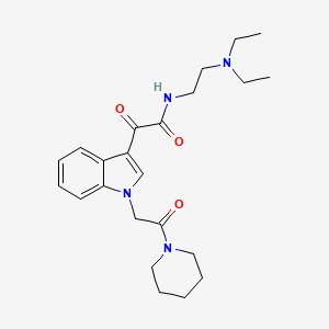 N-(2-(diethylamino)ethyl)-2-oxo-2-(1-(2-oxo-2-(piperidin-1-yl)ethyl)-1H-indol-3-yl)acetamide