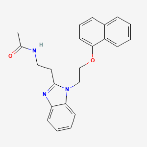 molecular formula C23H23N3O2 B2843303 N-(2-{1-[2-(naphthalen-1-yloxy)ethyl]-1H-1,3-benzodiazol-2-yl}ethyl)acetamide CAS No. 876883-65-7