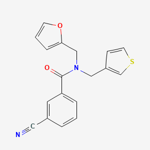 3-cyano-N-(furan-2-ylmethyl)-N-(thiophen-3-ylmethyl)benzamide