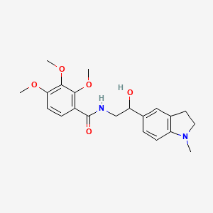 molecular formula C21H26N2O5 B2843321 N-(2-hydroxy-2-(1-methylindolin-5-yl)ethyl)-2,3,4-trimethoxybenzamide CAS No. 1705037-53-1