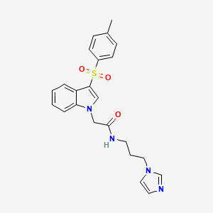 molecular formula C23H24N4O3S B2843322 N-(3-(1H-imidazol-1-yl)propyl)-2-(3-tosyl-1H-indol-1-yl)acetamide CAS No. 946358-77-6