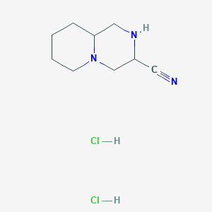 molecular formula C9H17Cl2N3 B2843331 Octahydro-1H-pyrido[1,2-a]piperazine-3-carbonitrile dihydrochloride CAS No. 1803601-14-0