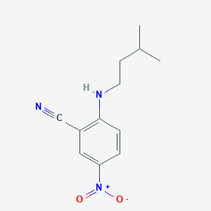 B2843346 2-[(3-Methylbutyl)amino]-5-nitrobenzonitrile CAS No. 945299-76-3