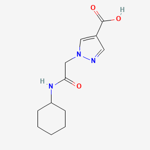 molecular formula C12H17N3O3 B2843352 1-[(cyclohexylcarbamoyl)methyl]-1H-pyrazole-4-carboxylic acid CAS No. 1006455-09-9
