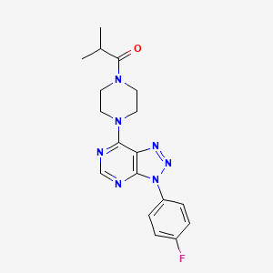 1-(4-(3-(4-fluorophenyl)-3H-[1,2,3]triazolo[4,5-d]pyrimidin-7-yl)piperazin-1-yl)-2-methylpropan-1-one