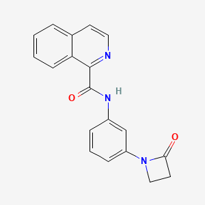 molecular formula C19H15N3O2 B2843362 N-[3-(2-Oxoazetidin-1-yl)phenyl]isoquinoline-1-carboxamide CAS No. 2249291-04-9