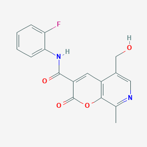 N-(2-fluorophenyl)-5-(hydroxymethyl)-8-methyl-2-oxopyrano[2,3-c]pyridine-3-carboxamide