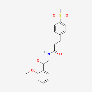 molecular formula C20H25NO5S B2843378 N-(2-methoxy-2-(2-methoxyphenyl)ethyl)-3-(4-(methylsulfonyl)phenyl)propanamide CAS No. 1706017-07-3