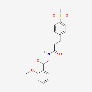 molecular formula C20H25NO5S B2843378 N-(2-甲氧基-2-(2-甲氧基苯基)乙基)-3-(4-(甲磺酰)苯基)丙酰胺 CAS No. 1706017-07-3