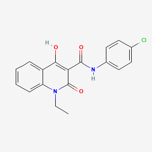 molecular formula C18H15ClN2O3 B2843383 N-(4-chlorophenyl)-1-ethyl-4-hydroxy-2-oxo-1,2-dihydroquinoline-3-carboxamide CAS No. 449781-71-9