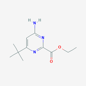 molecular formula C11H17N3O2 B2843397 Ethyl 4-amino-6-tert-butylpyrimidine-2-carboxylate CAS No. 2111441-07-5