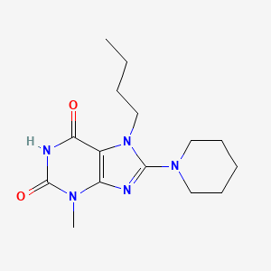 molecular formula C15H23N5O2 B2843414 7-butyl-3-methyl-8-(piperidin-1-yl)-2,3,6,7-tetrahydro-1H-purine-2,6-dione CAS No. 313531-02-1