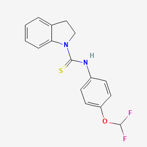 molecular formula C16H14F2N2OS B2843424 N-(4-(difluoromethoxy)phenyl)indoline-1-carbothioamide CAS No. 398996-19-5