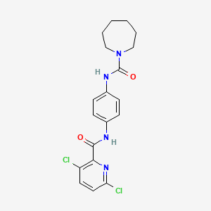 molecular formula C19H20Cl2N4O2 B2843427 N-[4-(3,6-dichloropyridine-2-amido)phenyl]azepane-1-carboxamide CAS No. 1280882-05-4