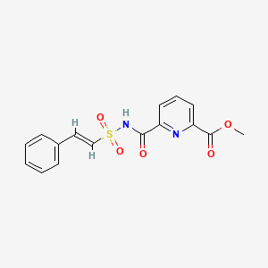 molecular formula C16H14N2O5S B2843431 methyl 6-[[(E)-2-phenylethenyl]sulfonylcarbamoyl]pyridine-2-carboxylate CAS No. 1258830-21-5