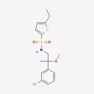 molecular formula C16H20ClNO3S2 B2843477 N-[2-(3-chlorophenyl)-2-methoxypropyl]-5-ethylthiophene-2-sulfonamide CAS No. 1788560-09-7