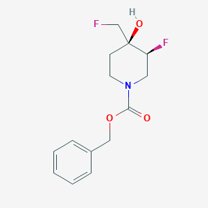 molecular formula C14H17F2NO3 B2843480 benzyl (3S,4S)-3-fluoro-4-(fluoromethyl)-4-hydroxypiperidine-1-carboxylate CAS No. 1932776-83-4