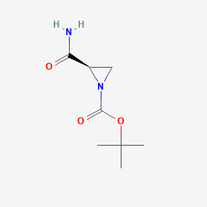 molecular formula C8H14N2O3 B2843488 Tert-butyl (2R)-2-carbamoylaziridine-1-carboxylate CAS No. 2411178-32-8