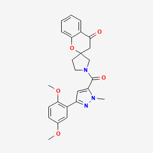 molecular formula C25H25N3O5 B2843502 1'-(3-(2,5-dimethoxyphenyl)-1-methyl-1H-pyrazole-5-carbonyl)spiro[chroman-2,3'-pyrrolidin]-4-one CAS No. 1448052-02-5