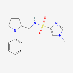 molecular formula C15H20N4O2S B2843543 1-methyl-N-((1-phenylpyrrolidin-2-yl)methyl)-1H-imidazole-4-sulfonamide CAS No. 1797899-67-2