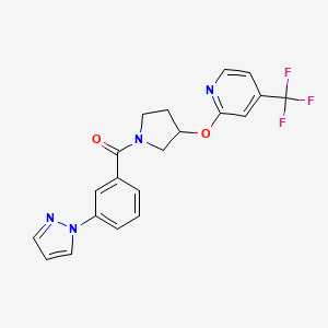 (3-(1H-pyrazol-1-yl)phenyl)(3-((4-(trifluoromethyl)pyridin-2-yl)oxy)pyrrolidin-1-yl)methanone