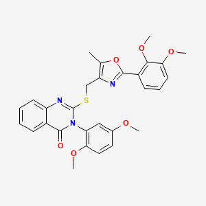 3-(2,5-dimethoxyphenyl)-2-(((2-(2,3-dimethoxyphenyl)-5-methyloxazol-4-yl)methyl)thio)quinazolin-4(3H)-one