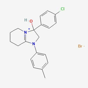 3-(4-Chlorophenyl)-3-hydroxy-1-(p-tolyl)-2,3,5,6,7,8-hexahydroimidazo[1,2-a]pyridin-1-ium bromide