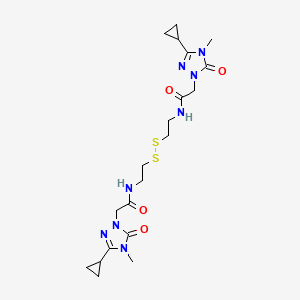 2-(3-Cyclopropyl-4-methyl-5-oxo-1,2,4-triazol-1-yl)-N-[2-[2-[[2-(3-cyclopropyl-4-methyl-5-oxo-1,2,4-triazol-1-yl)acetyl]amino]ethyldisulfanyl]ethyl]acetamide