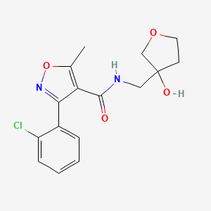 molecular formula C16H17ClN2O4 B2843581 3-(2-chlorophenyl)-N-[(3-hydroxyoxolan-3-yl)methyl]-5-methyl-1,2-oxazole-4-carboxamide CAS No. 2034304-14-6