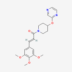 (E)-1-(4-(pyrazin-2-yloxy)piperidin-1-yl)-3-(3,4,5-trimethoxyphenyl)prop-2-en-1-one