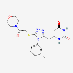 6-((5-((2-morpholino-2-oxoethyl)thio)-4-(m-tolyl)-4H-1,2,4-triazol-3-yl)methyl)pyrimidine-2,4(1H,3H)-dione